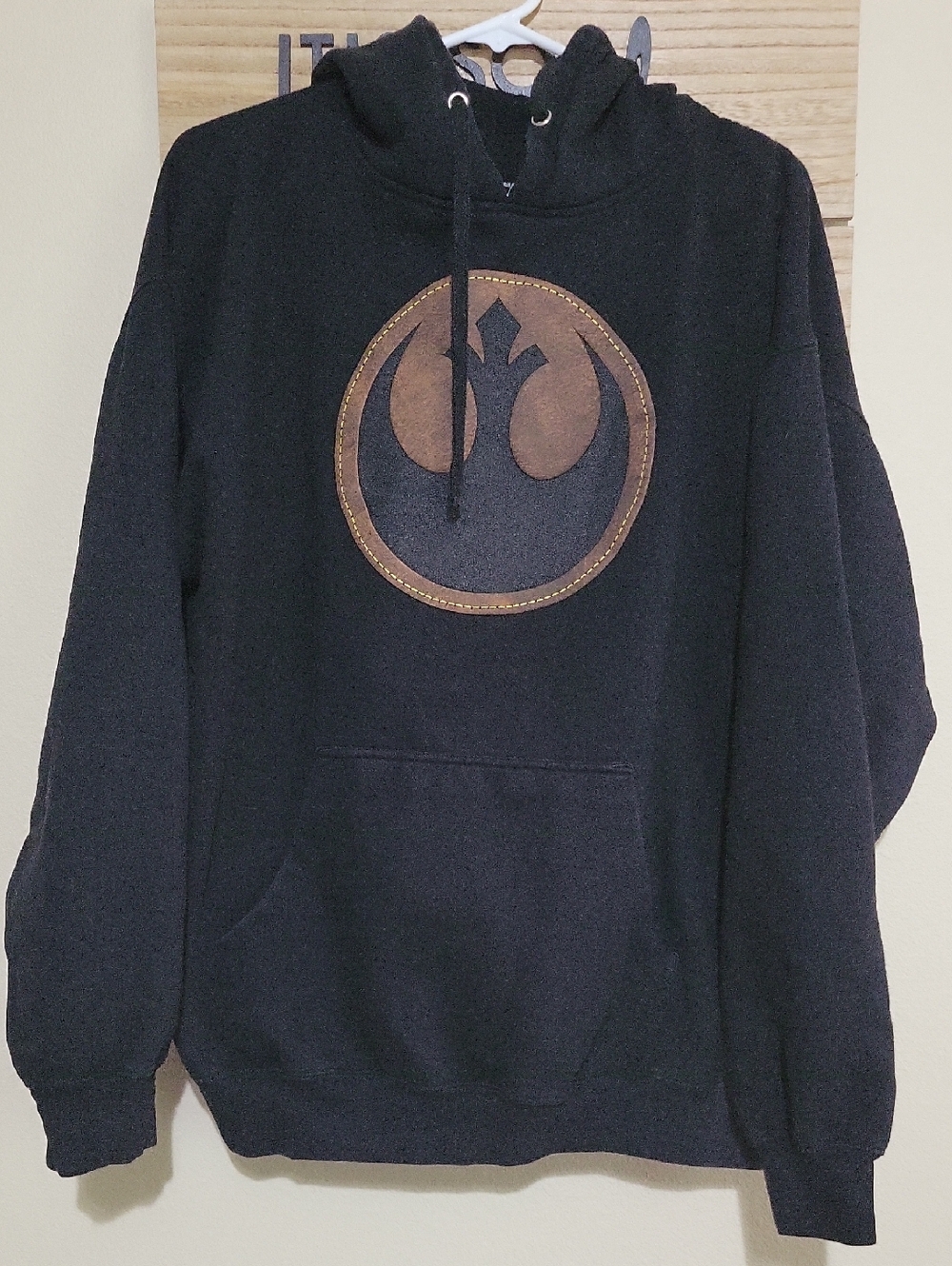 Star Wars Black Hoodie with Brown Rebel Alliance Emblem Size XL - Picture 1 of 7